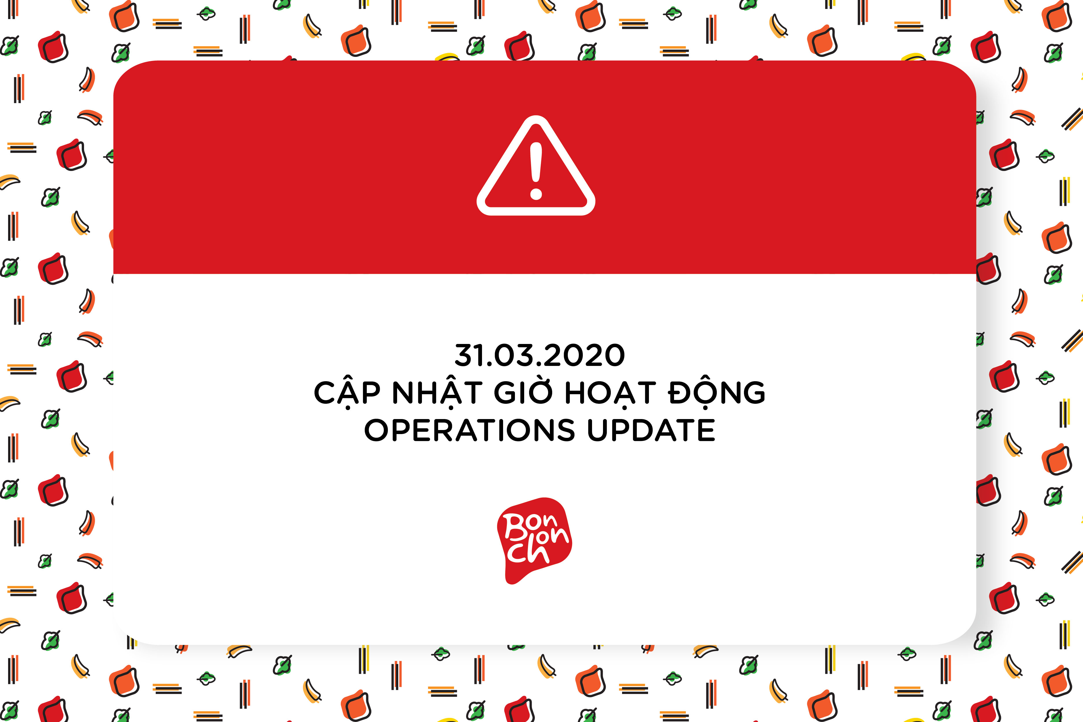 Bonchon cập nhật lịch mở cửa 31.03.2020
