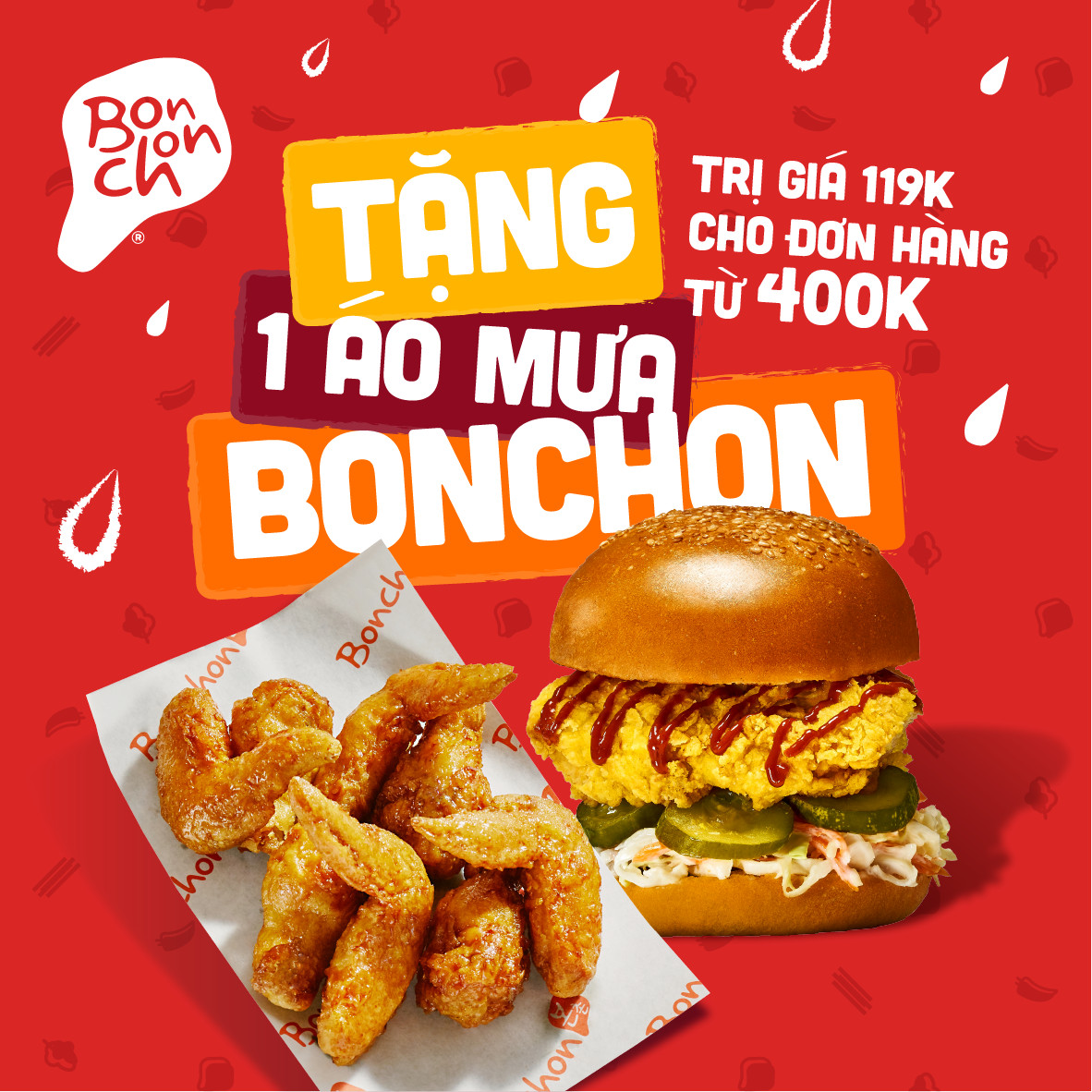 TẶNG NGAY ÁO MƯA BONCHON cho hóa đơn từ 400.000đ