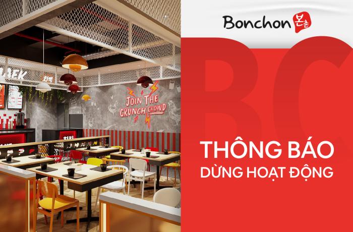 THÔNG BÁO DỪNG HOẠT ĐỘNG CHI NHÁNH BONCHON VIETNAM